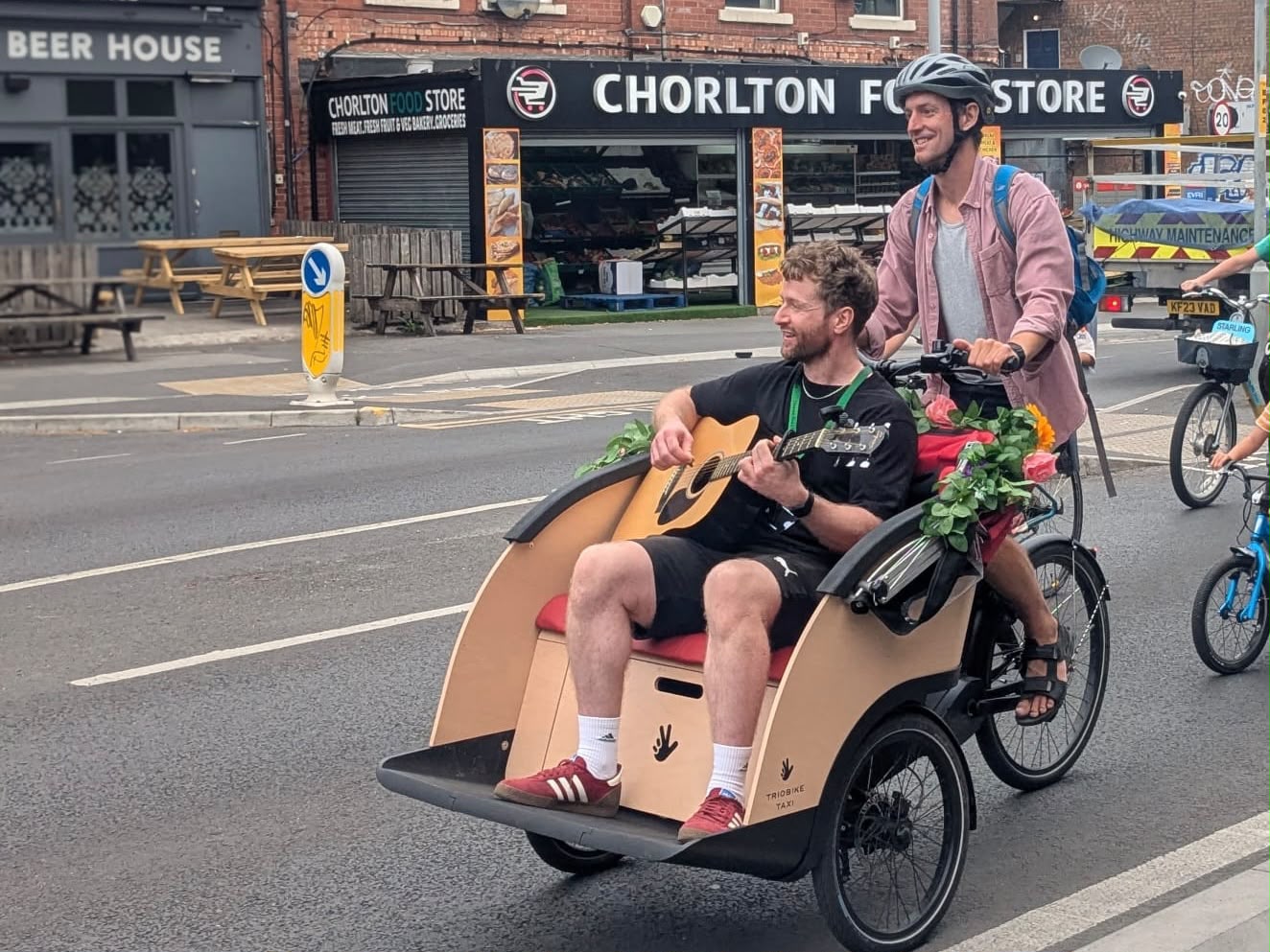 Trishaw supporting the Oswald Road Primary School bike bus